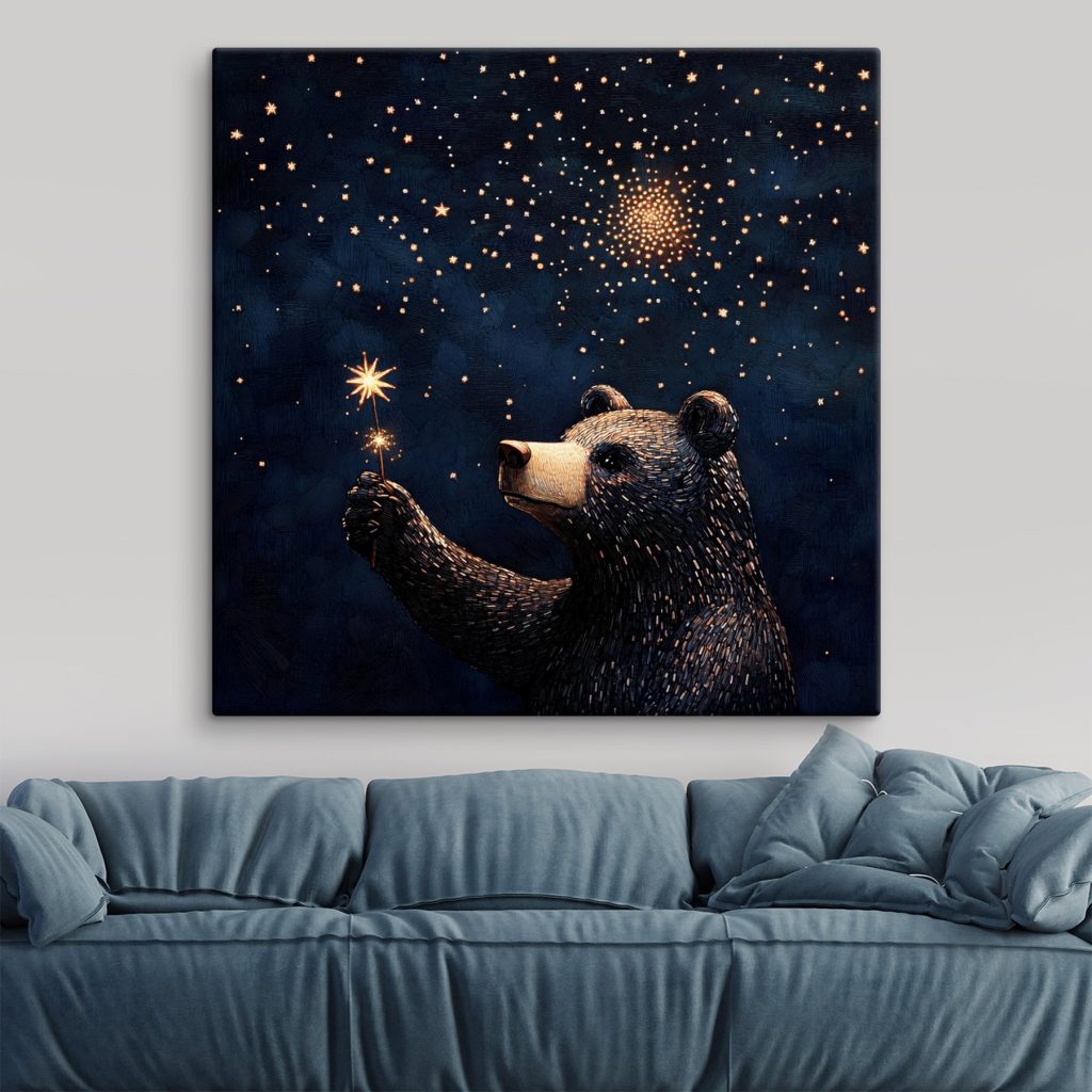 Bear holding a sparkler