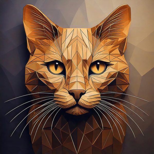 Котик з низькополімерним дизайном Котик з низькополімерним дизайном