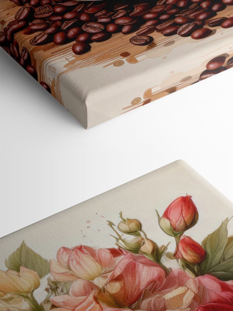 Cup of coffee and flowers