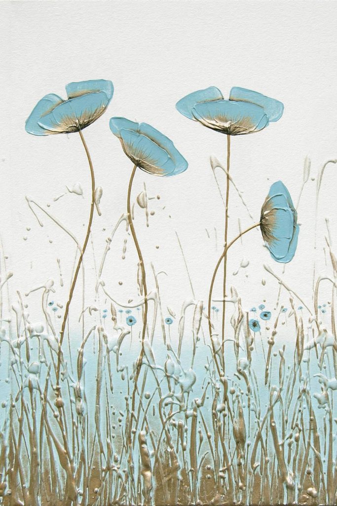 Painting of flowers in a field Painting of flowers in a field
