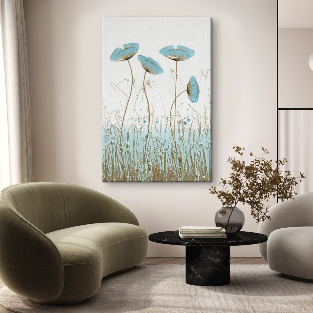 Painting of flowers in a field Painting of flowers in a field