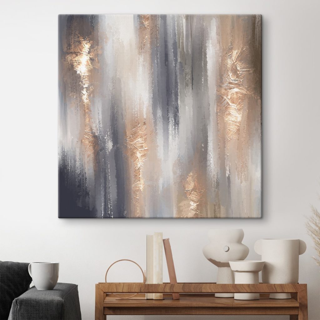Metallic strokes meet muted tones Metallic strokes meet muted tones