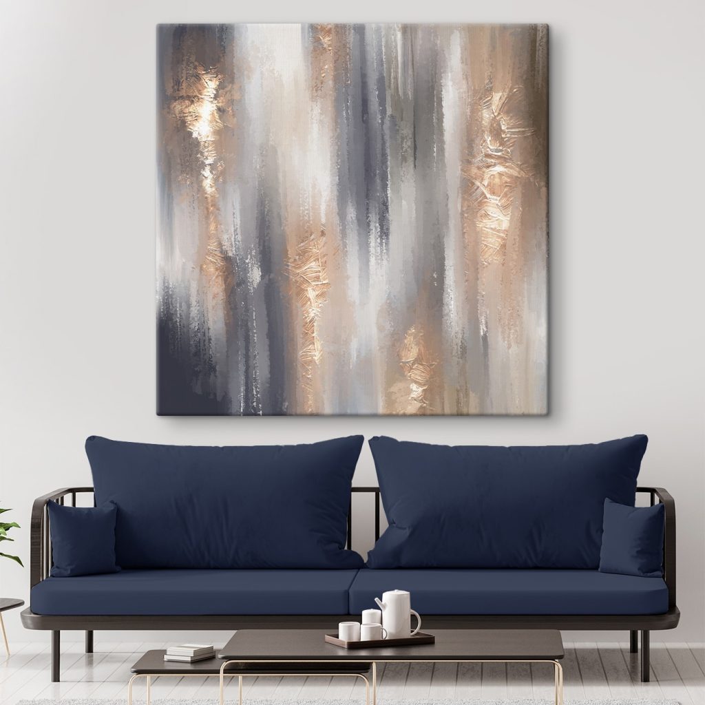 Metallic strokes meet muted tones Metallic strokes meet muted tones