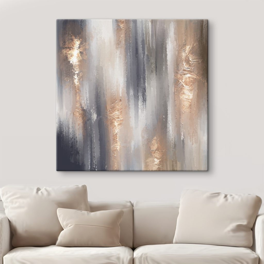 Metallic strokes meet muted tones Metallic strokes meet muted tones