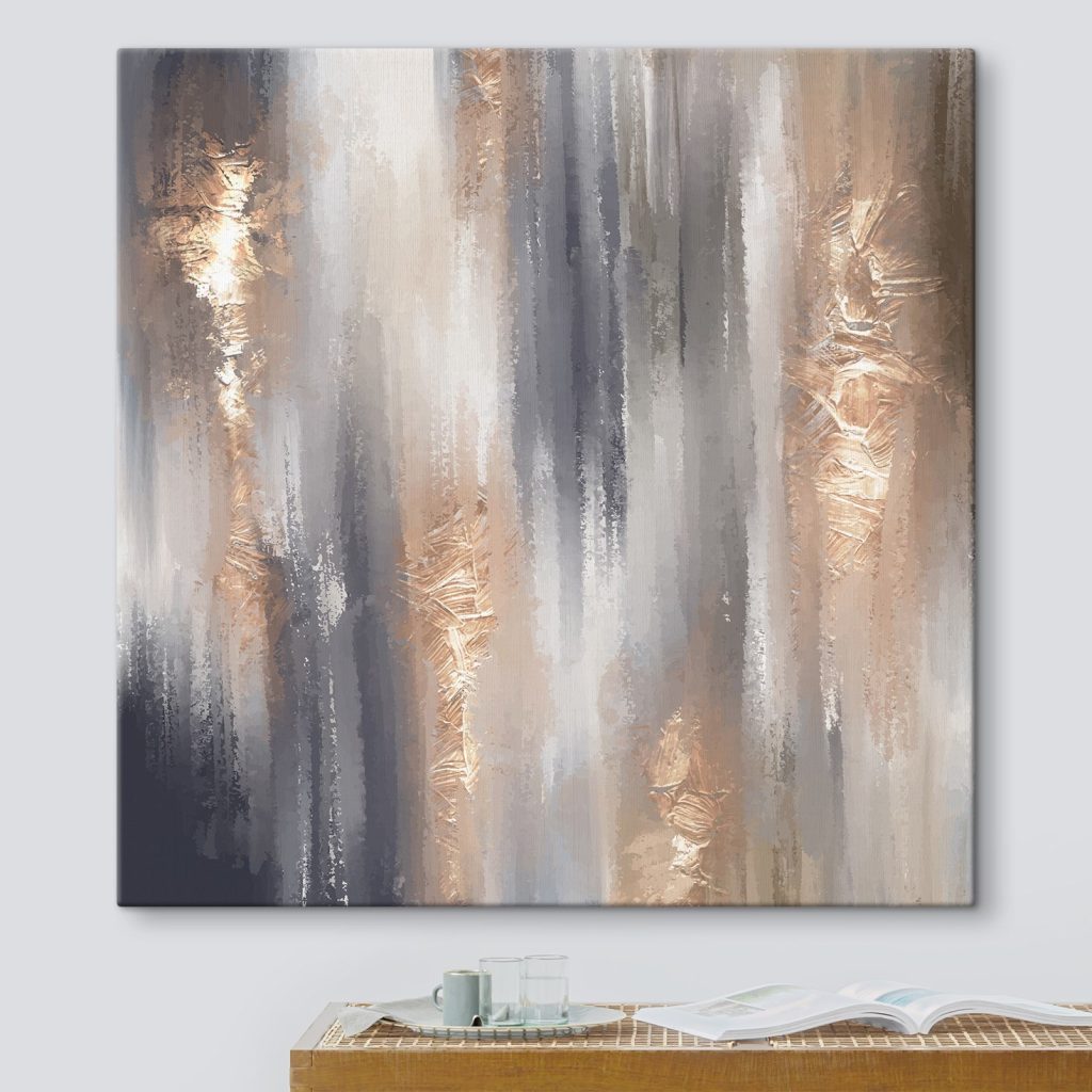 Metallic strokes meet muted tones Metallic strokes meet muted tones