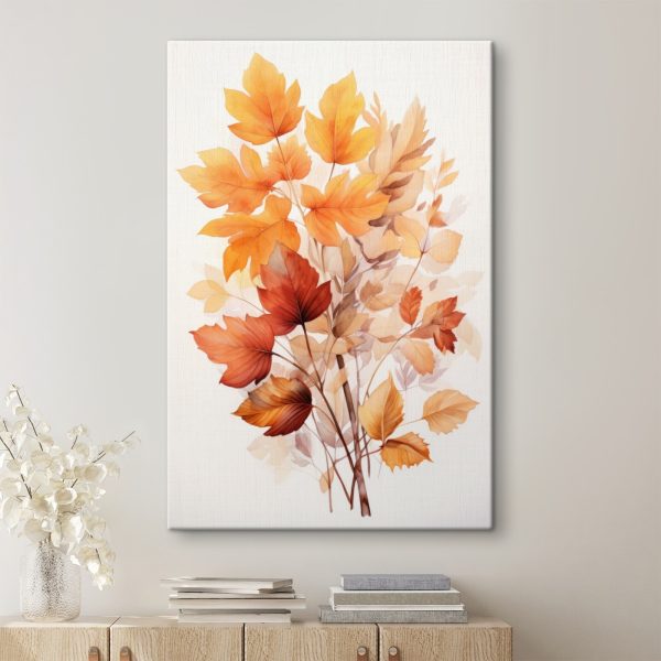 Painting of orange and brown leaves Painting of orange and brown leaves