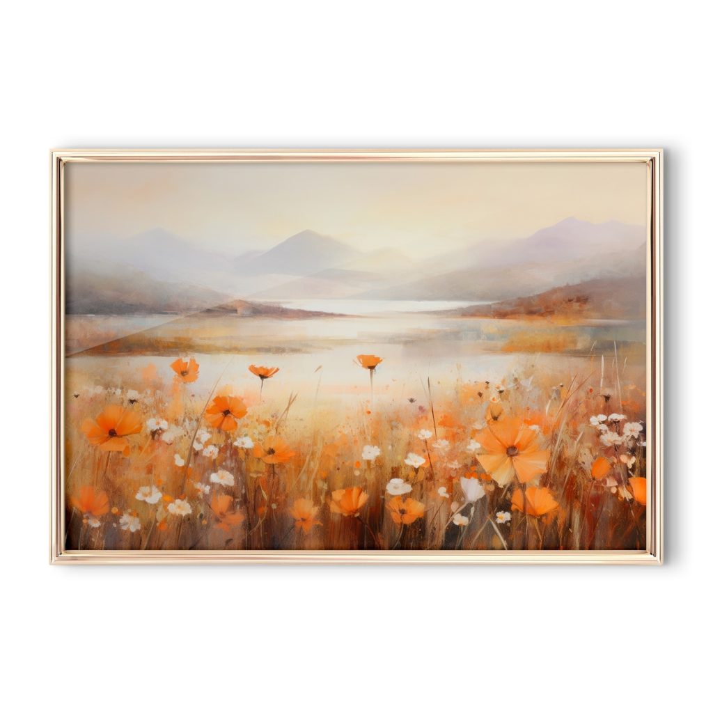 Painting of flowers in a field Painting of flowers in a field