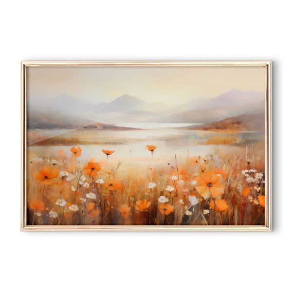 Painting of flowers in a field Painting of flowers in a field