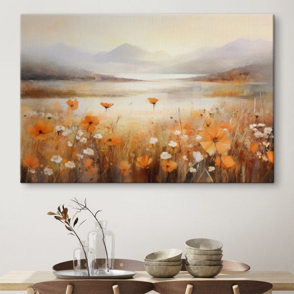 Painting of flowers in a field Painting of flowers in a field