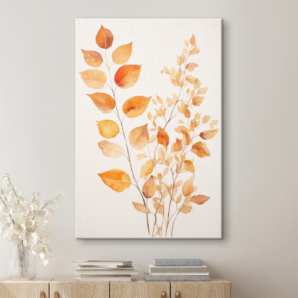 Painting of orange leaves Painting of orange leaves