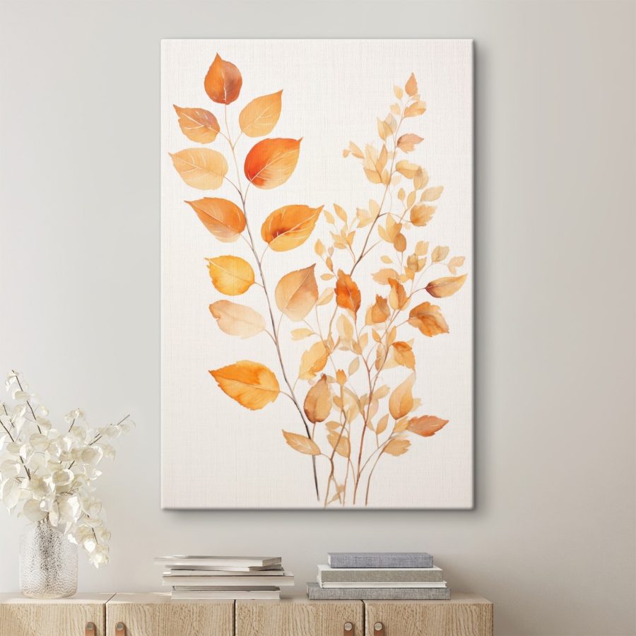 Painting of orange leaves Painting of orange leaves