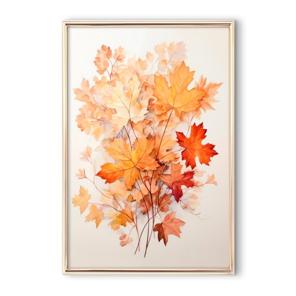Painting of orange and brown leaves Painting of orange and brown leaves