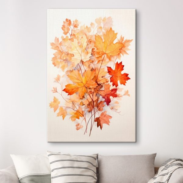 Painting of orange and brown leaves Painting of orange and brown leaves