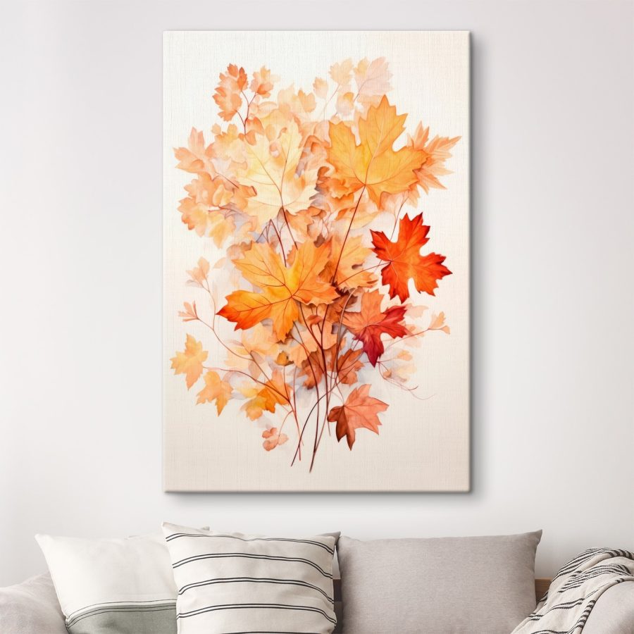Painting of orange and brown leaves Painting of orange and brown leaves