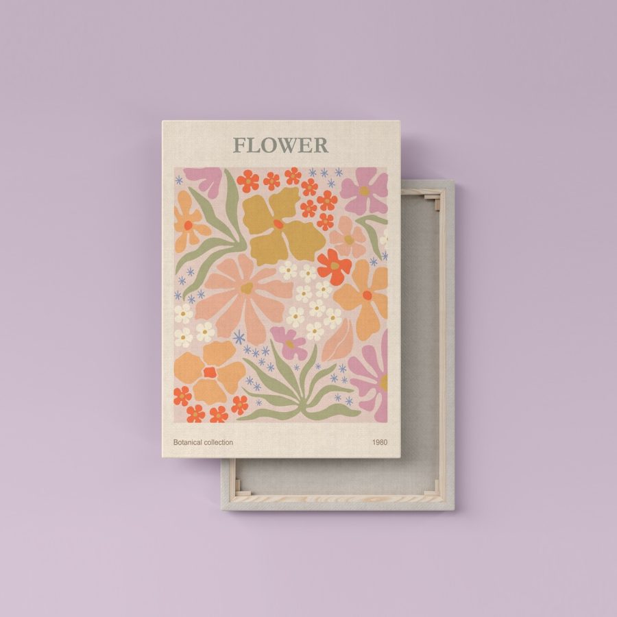 Colorful floral pattern on a pink background Colorful floral pattern on a pink background
