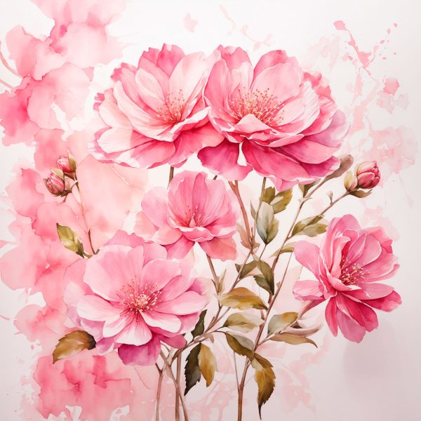 Painting of pink flowers Painting of pink flowers