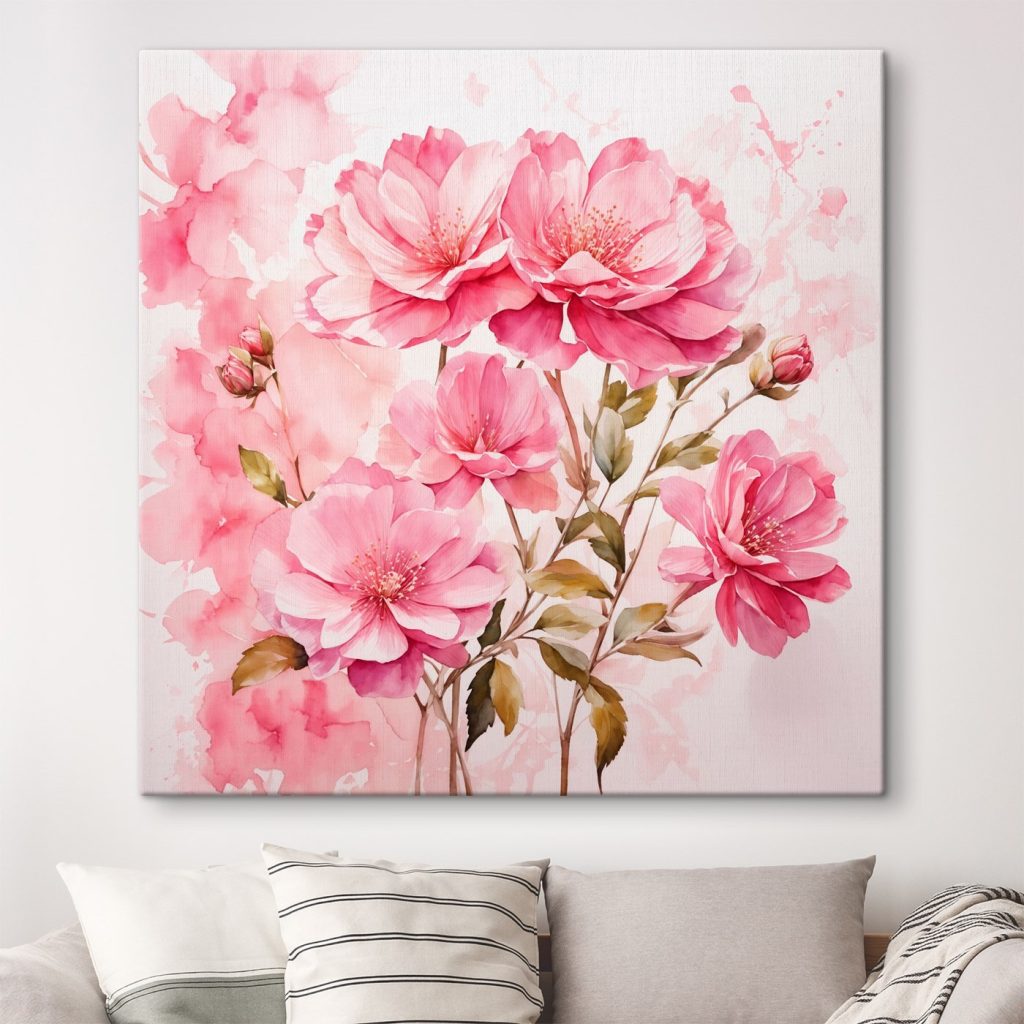 Painting of pink flowers Painting of pink flowers