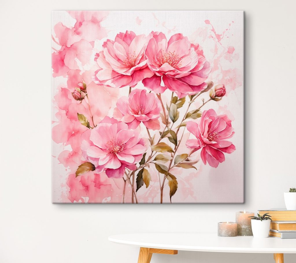 Painting of pink flowers Painting of pink flowers