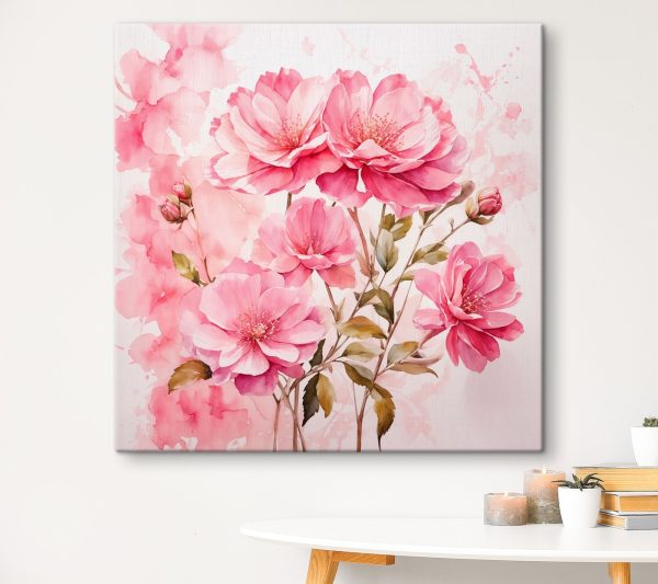 Painting of pink flowers Painting of pink flowers
