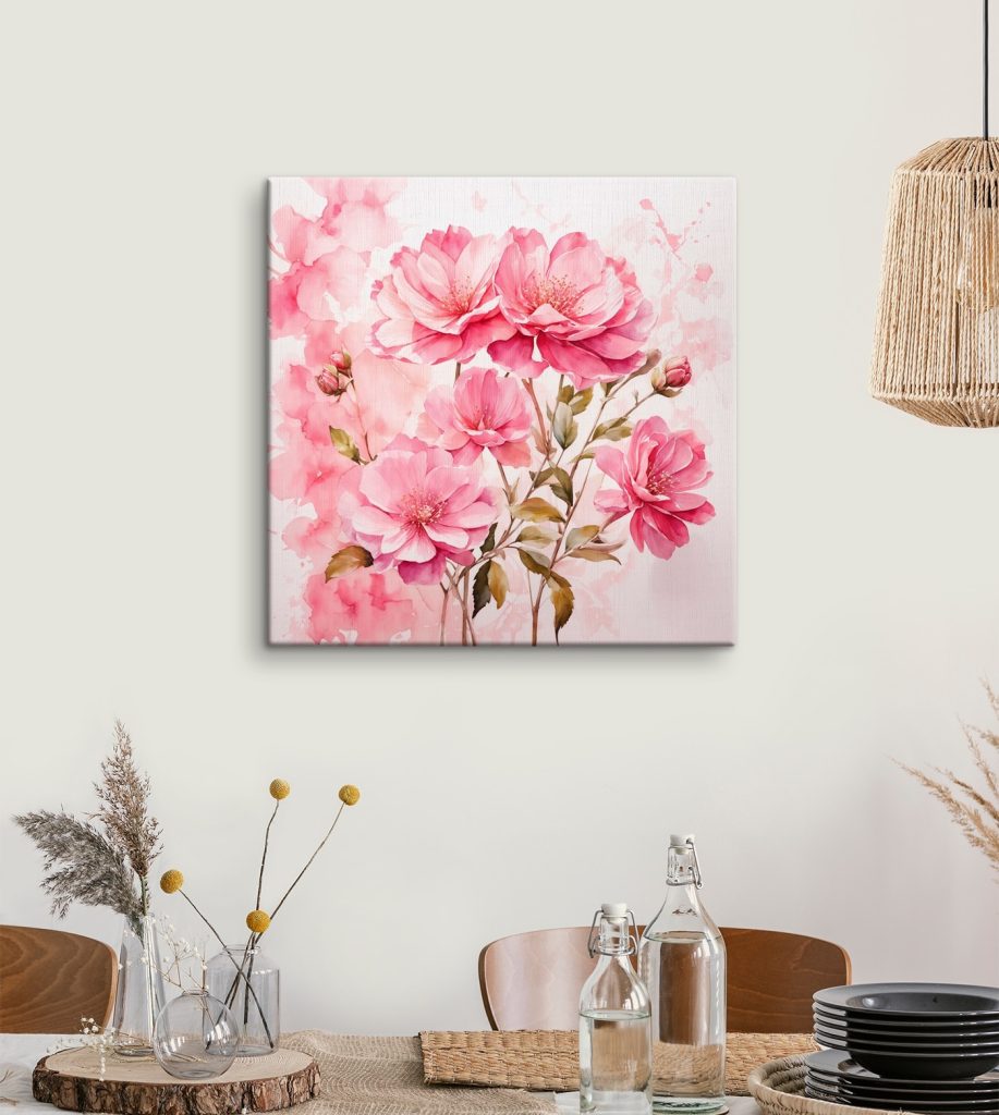 Painting of pink flowers Painting of pink flowers