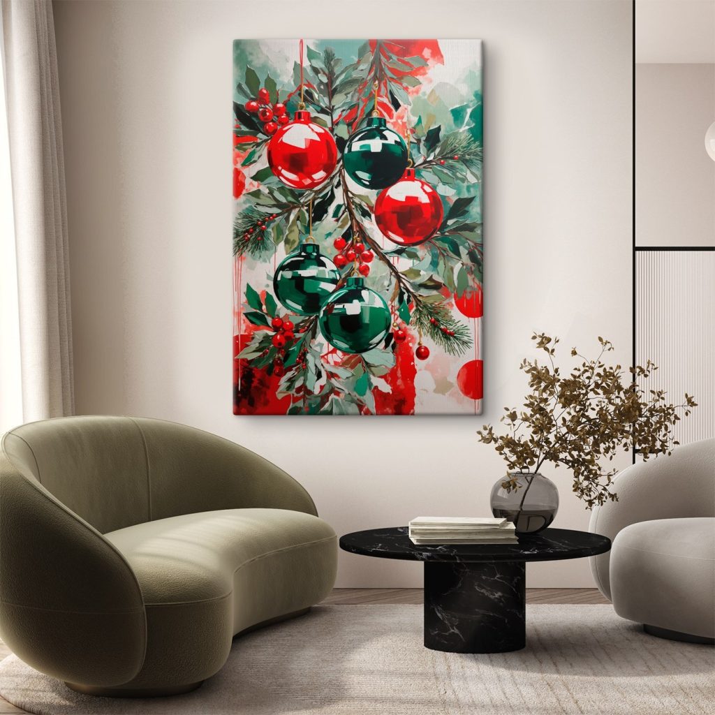 Painting of ornaments on a branch Painting of ornaments on a branch