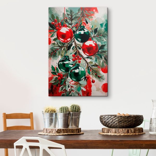 Painting of ornaments on a branch Painting of ornaments on a branch