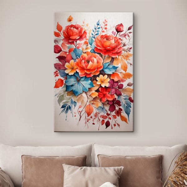 Painting of flowers and leaves Painting of flowers and leaves