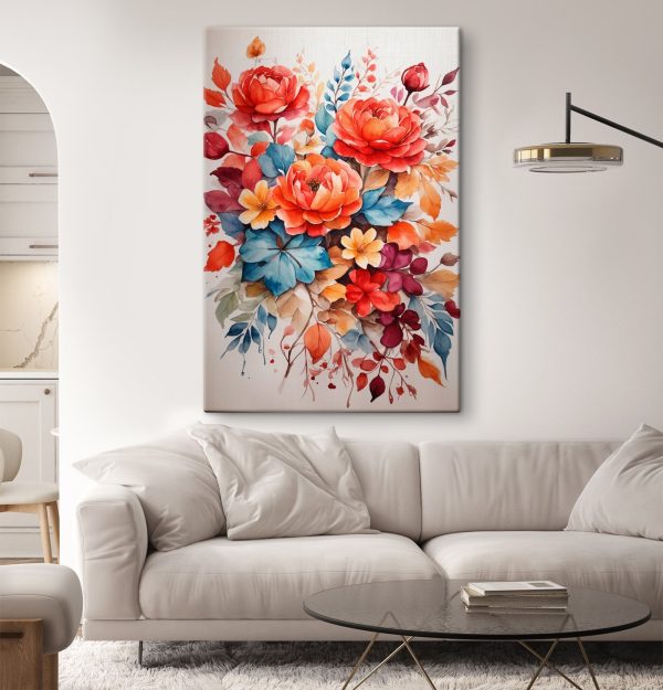 Painting of flowers and leaves Painting of flowers and leaves
