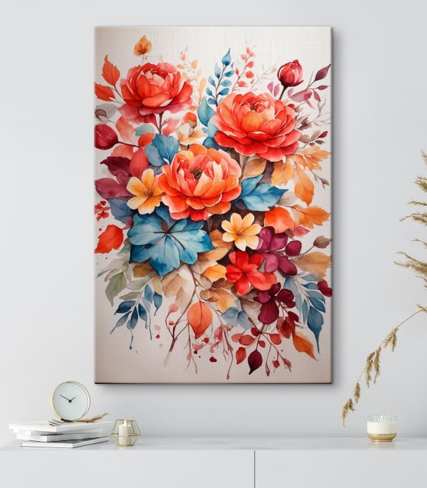 Painting of flowers and leaves Painting of flowers and leaves