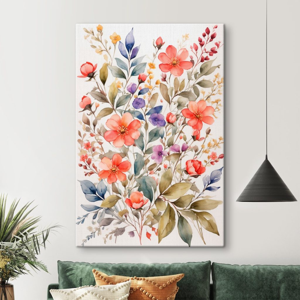 Painting of flowers and leaves Painting of flowers and leaves