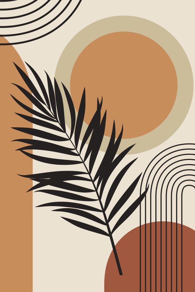 Leaf with a rainbow and circles Leaf with a rainbow and circles