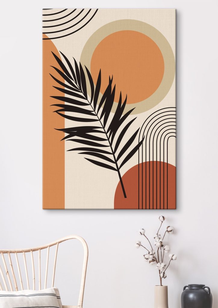 Leaf with a rainbow and circles Leaf with a rainbow and circles