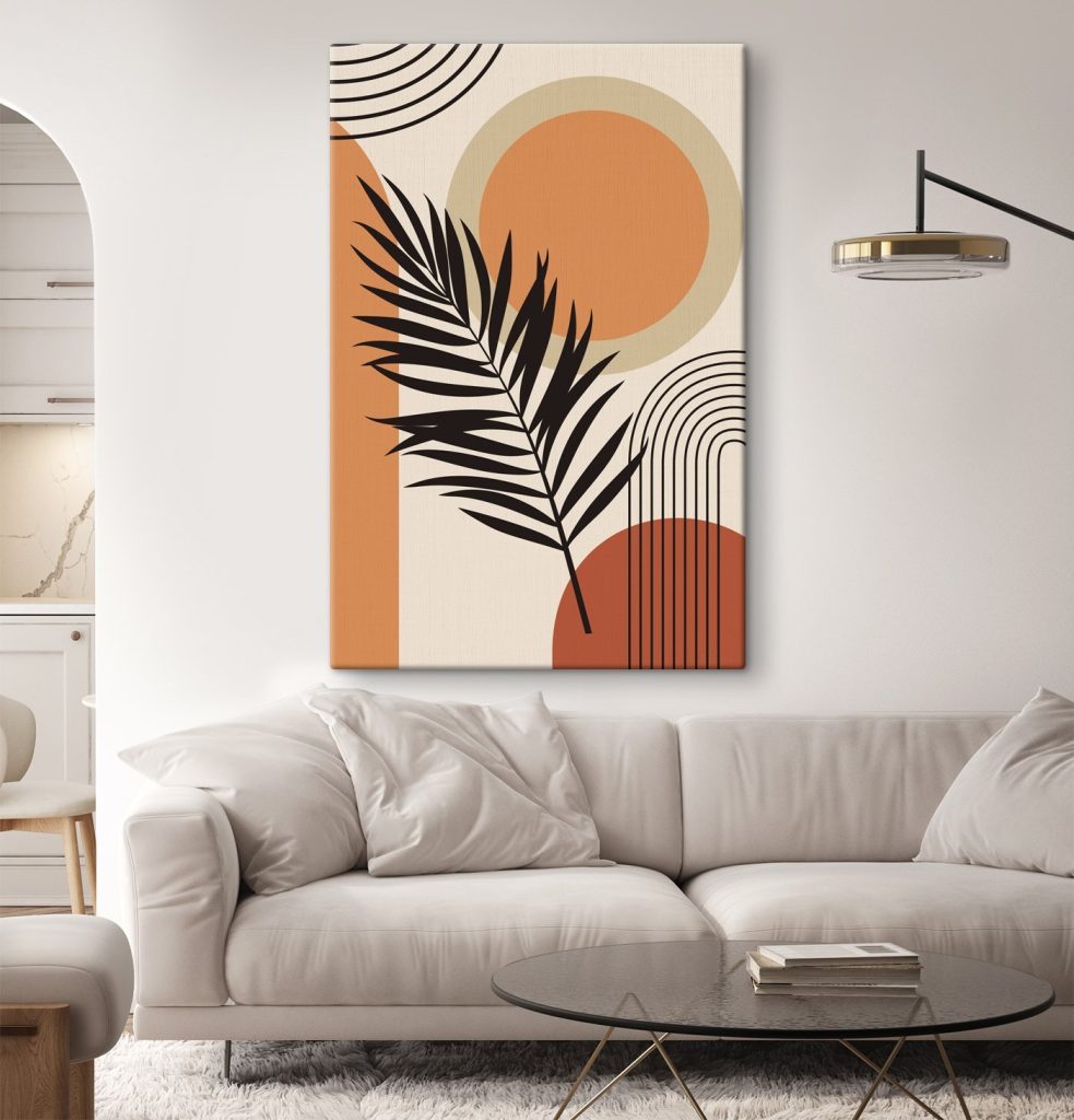 Leaf with a rainbow and circles Leaf with a rainbow and circles