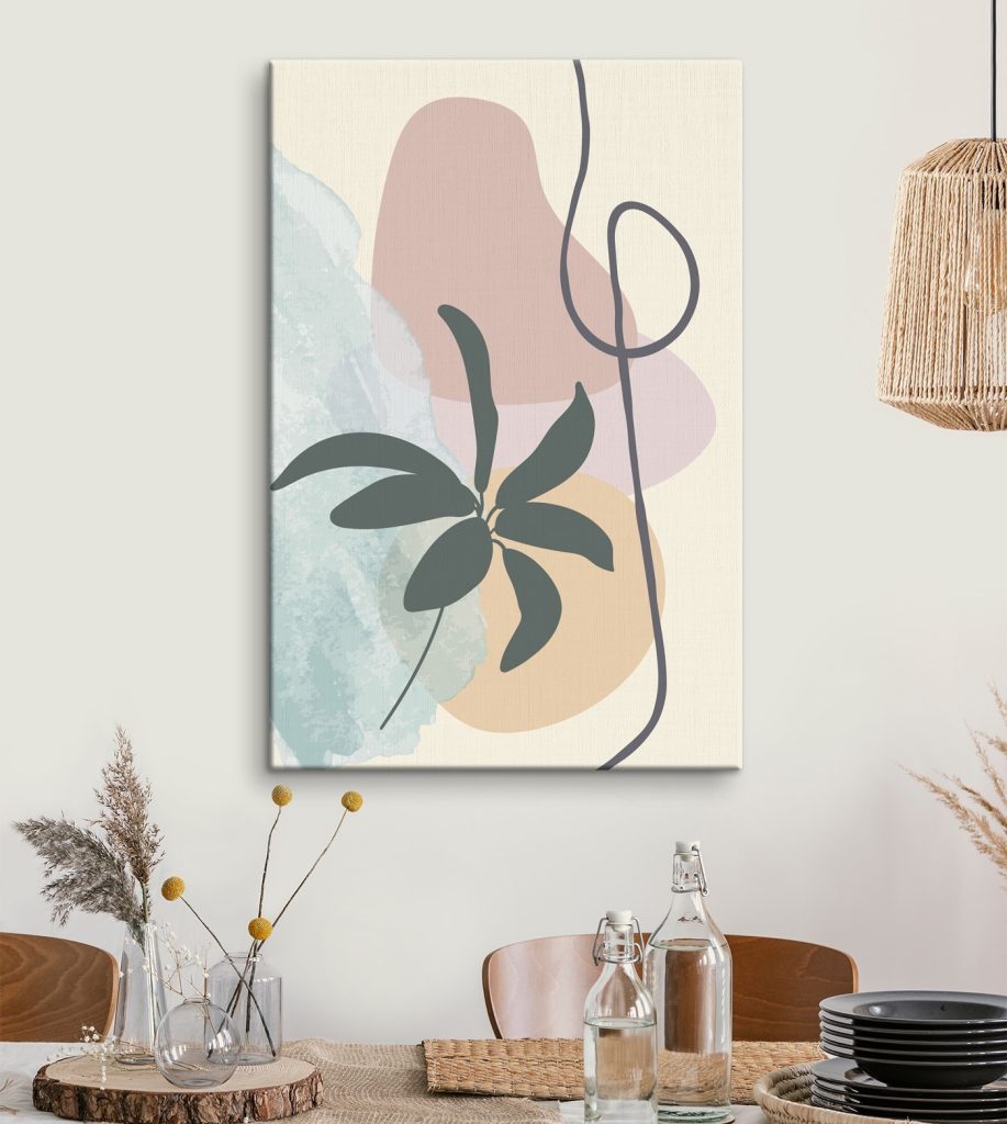 Plant with leaves and a spiral