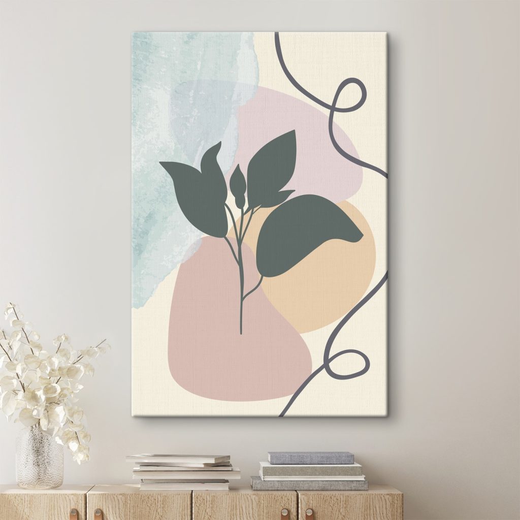 Plant with leaves on a colorful background Plant with leaves on a colorful background