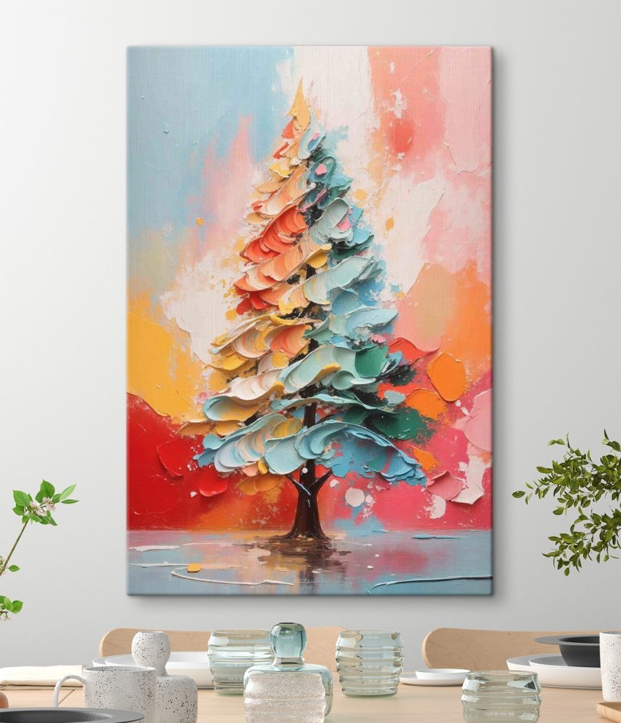 Painting of a tree with different colors Painting of a tree with different colors