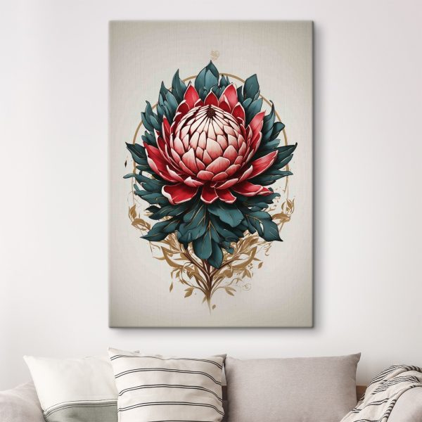Blossoming Elegance in Crimson and Emerald Blossoming Elegance in Crimson and Emerald