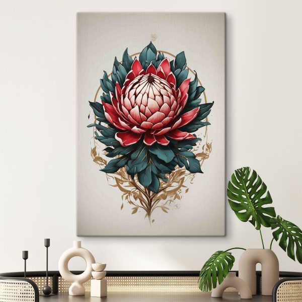 Blossoming Elegance in Crimson and Emerald Blossoming Elegance in Crimson and Emerald
