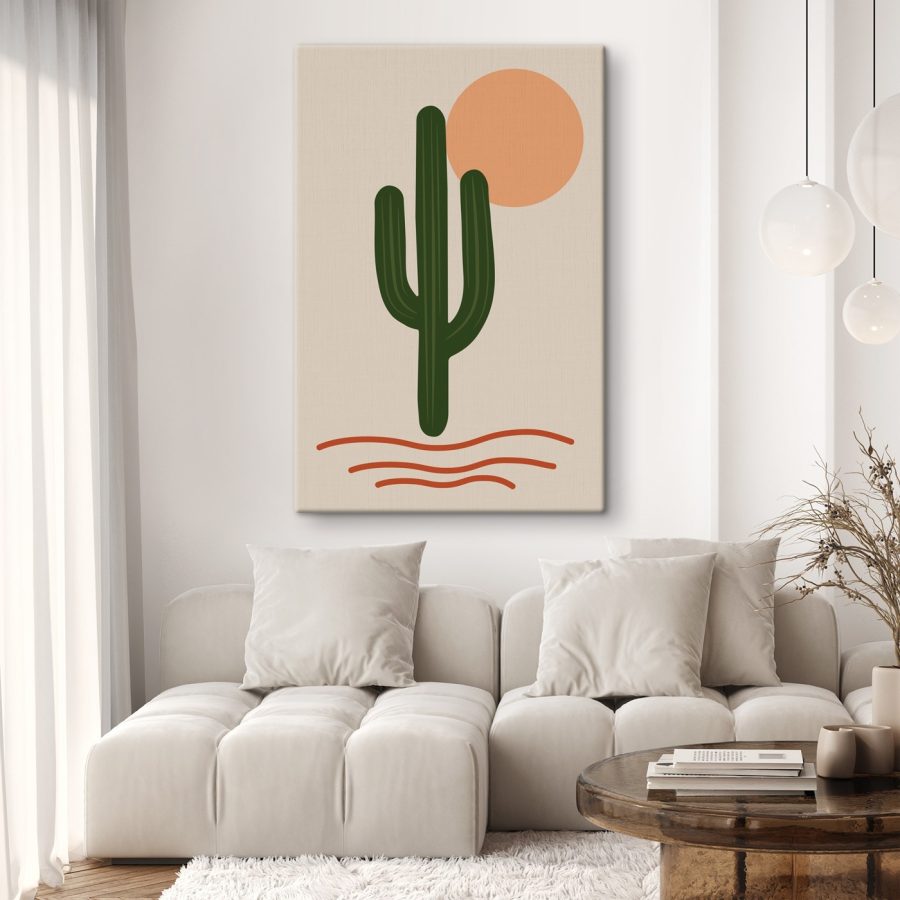 Cactus with a sun behind it Cactus with a sun behind it