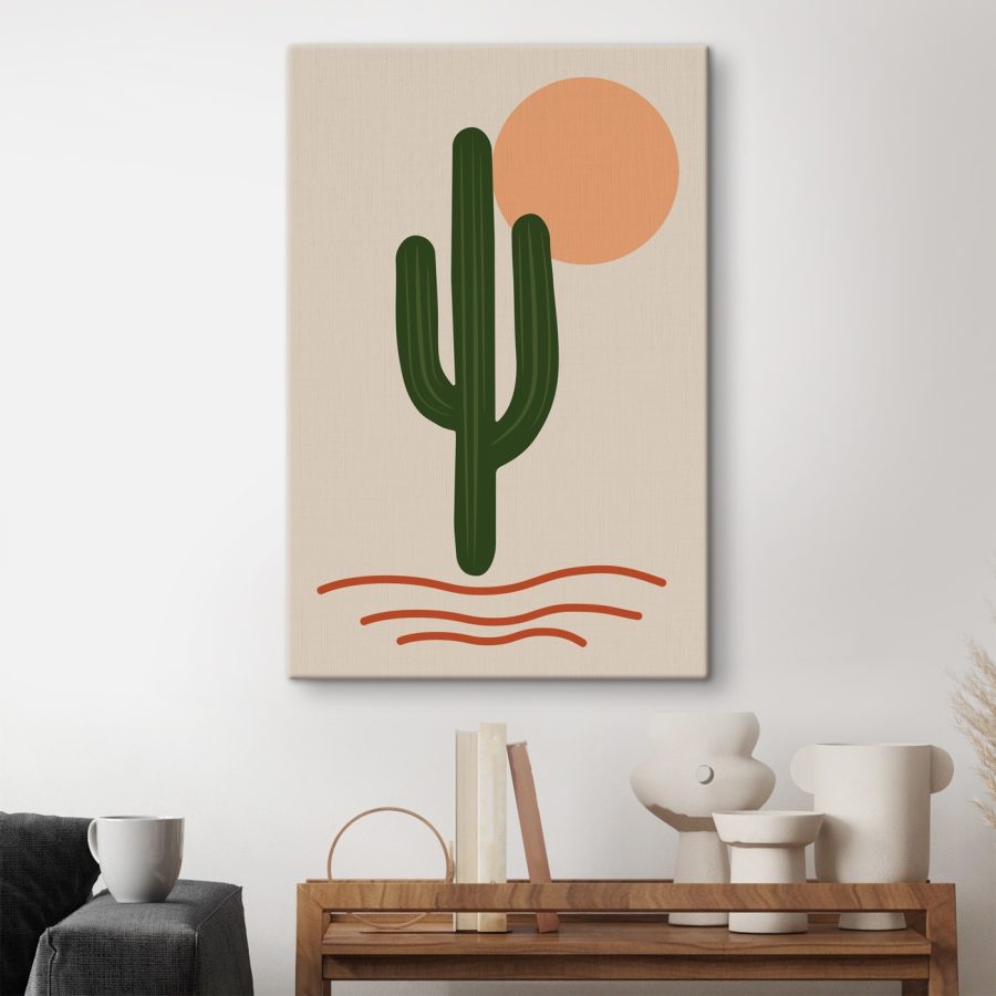 Cactus with a sun behind it Cactus with a sun behind it