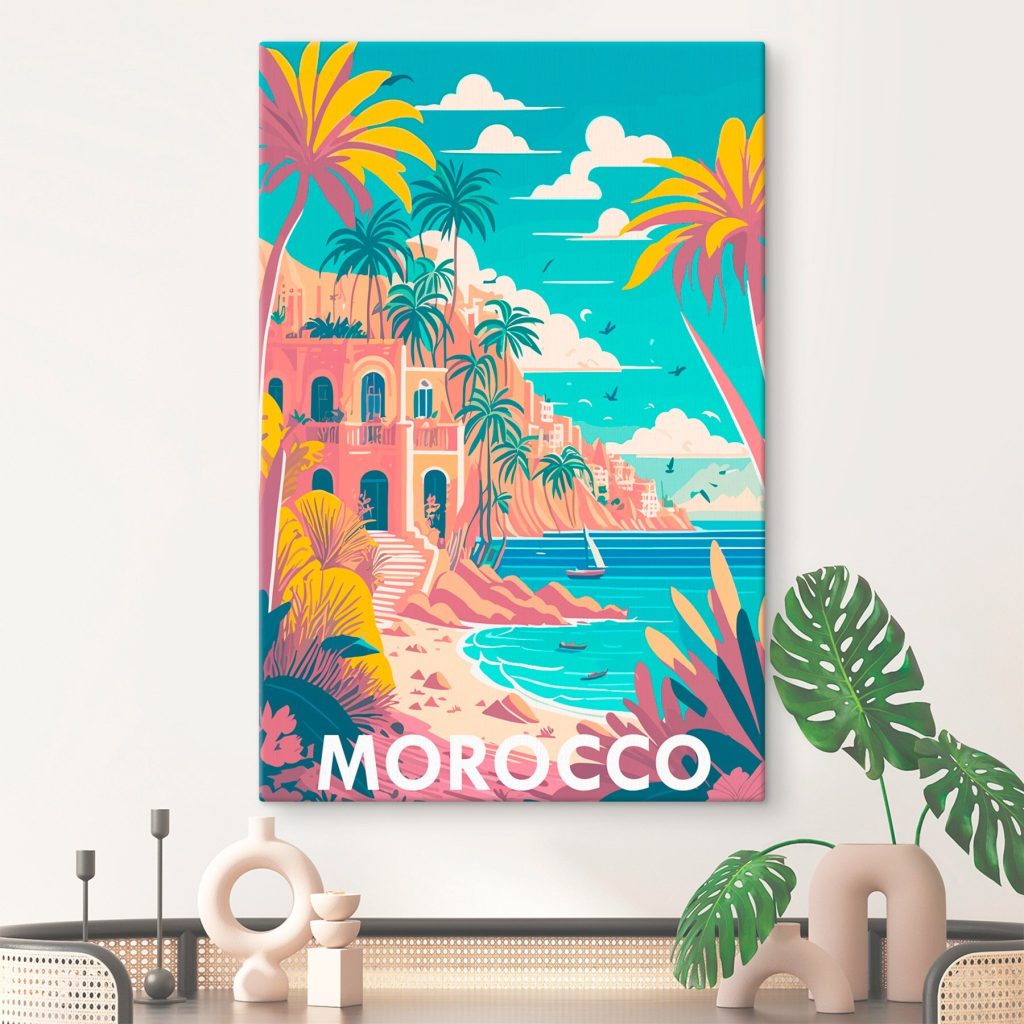 Beach with palm trees and buildings Beach with palm trees and buildings