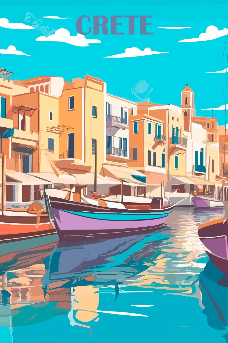 Boats in a canal with buildings in the background Boats in a canal with buildings in the background