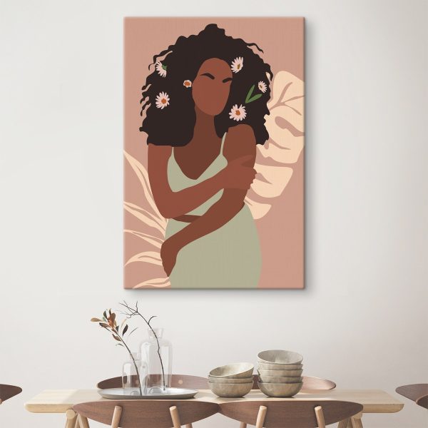 Woman with flowers in her hair Woman with flowers in her hair