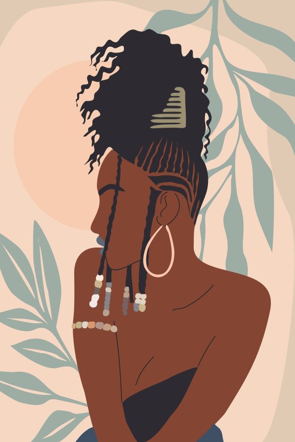 Woman with a hair bun Woman with a hair bun