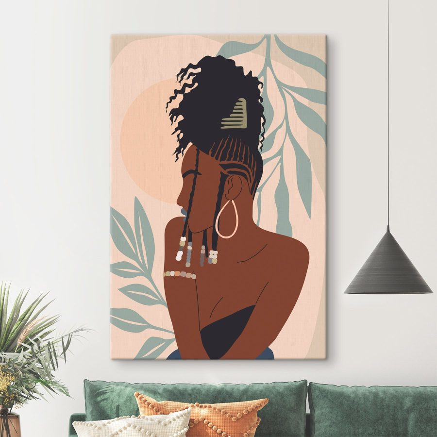 Woman with a hair bun Woman with a hair bun