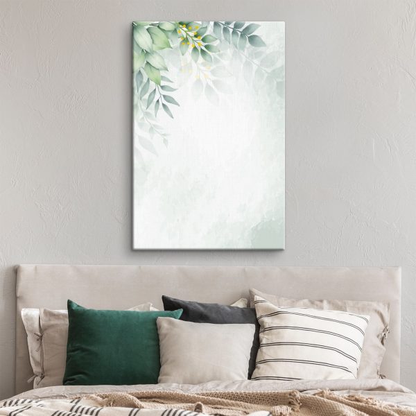 White background with green leaves White background with green leaves