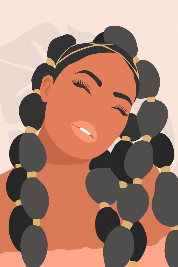 Woman with braided hair Woman with braided hair