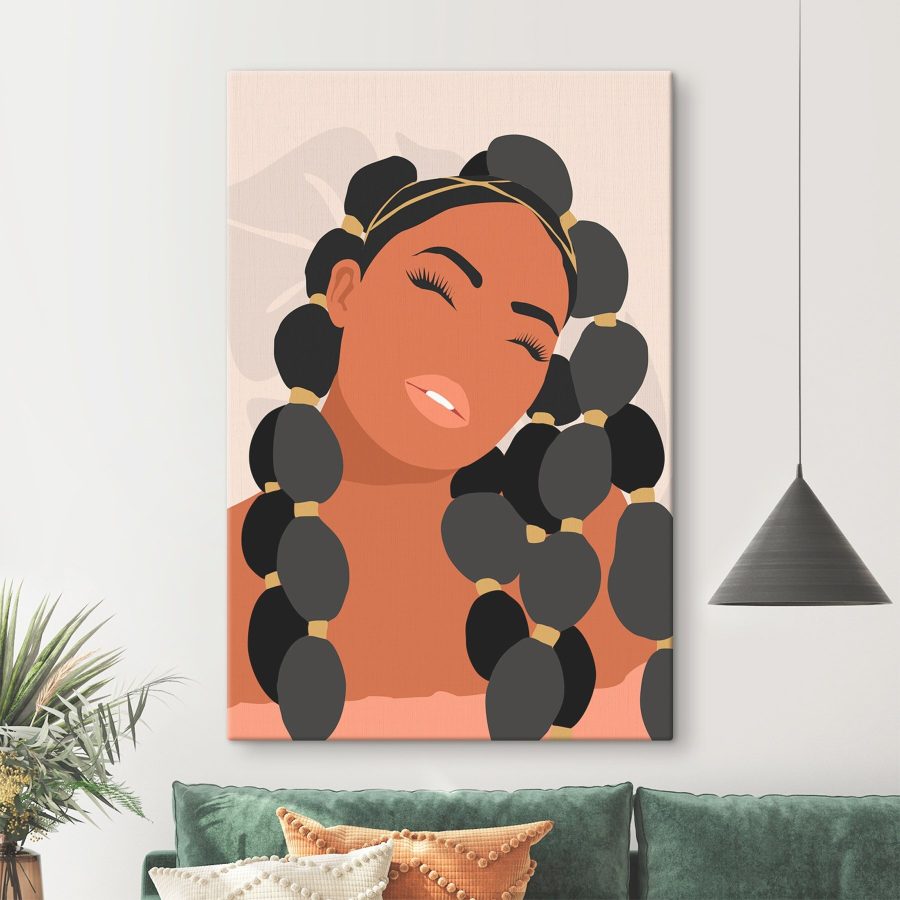 Woman with braided hair Woman with braided hair