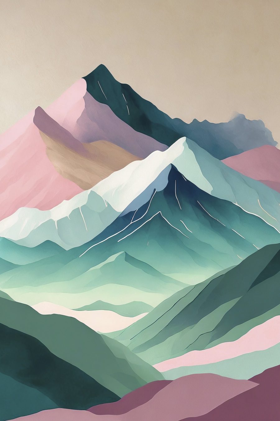 Painting of mountains with different colors Painting of mountains with different colors