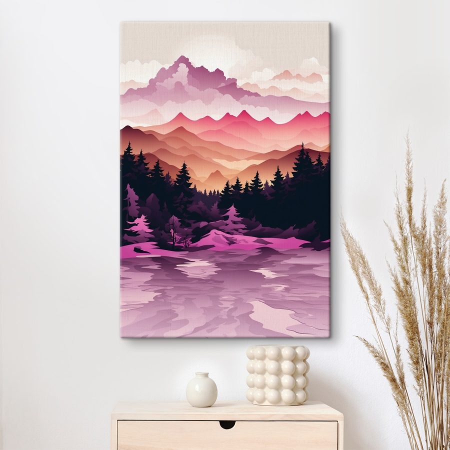Landscape with mountains and trees Landscape with mountains and trees